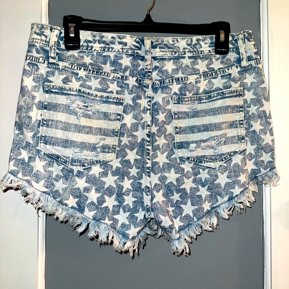 American Flag Denim Shorts - Picture 2 of 4